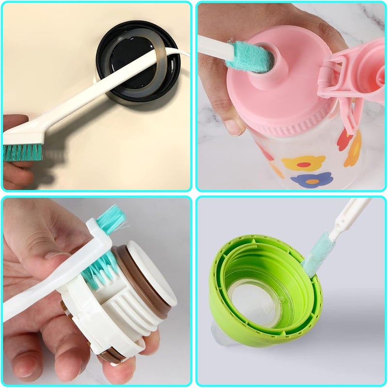 ELEMGULY Small Household Cleaning Brushes by ,9 Pcs Crevice Brush for Hole, Gap, Corner, Space, Micro Crevice Scrub Cleaner Tool for Bottle, Keyboard, Window, Door Track - Image 4